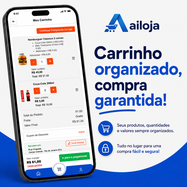 Tela do carrinho da loja virtual